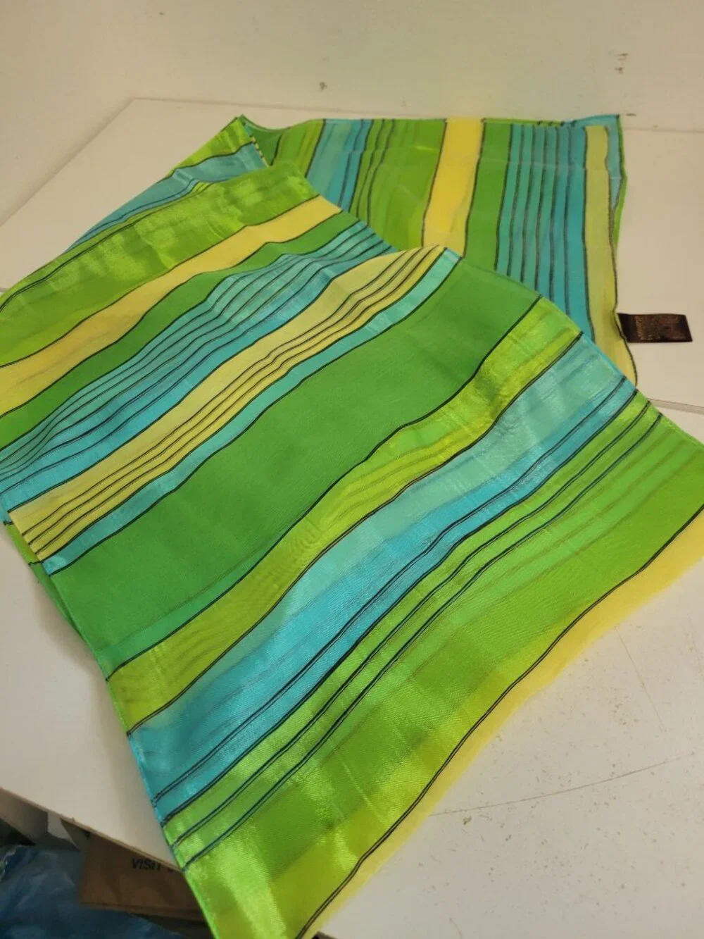 Italian Colorful Vintage Rectangular Cotton blend Scarf